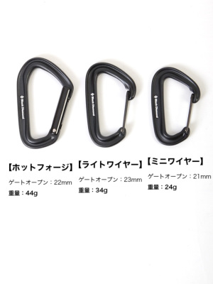 カラビナサイズ比較